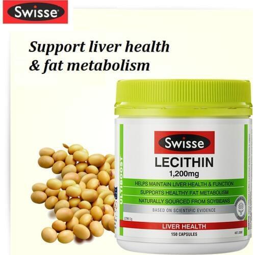 Swisse Soybean Lecithin 1200mg150Caps Fatty Acid Digestive System Liver Health Brain Function Cholesterol Level Fish Oil Partner