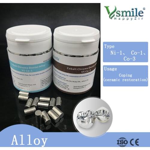 Dental Lab Alloy Materials Cobalt Chrome Co-Cr Alloy 1KG for Dental Ceramic Restorations PFM Using