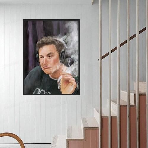 Elon Musk Canvas poster is suitable for living room dormitory room decoration and cool posters for men | Funny college p