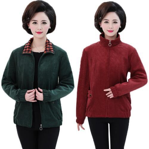 Womens Coat & Jacket New 2020 Large Size 5XL Spring Autumn Outerwear Middle-aged Women Casual Solid Color Zipper Jackets