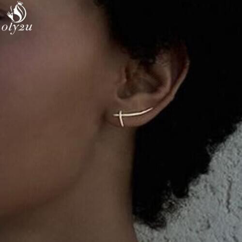Punk Cross Earrings Ear Jackets Women Fashion Jewelry Geometric Sword Ear Climbers Earings Hip hop Jewelry Party bijoux