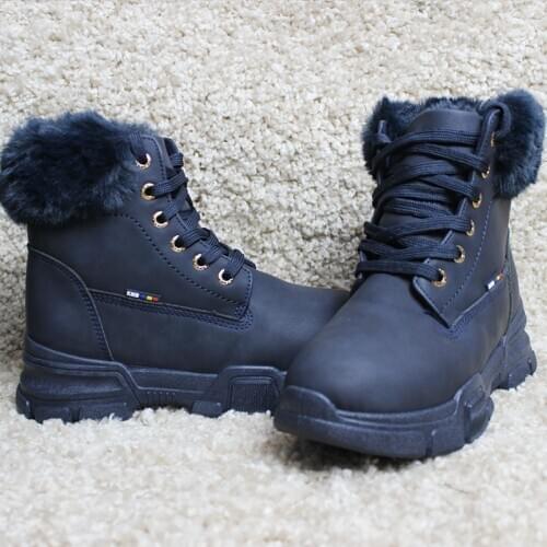 Winter Women Fashion Warm Sneaker Ladies Casual Comfortable Non-slip Lace-up Short Plush Snow Boots Womens Cotton Shoes
