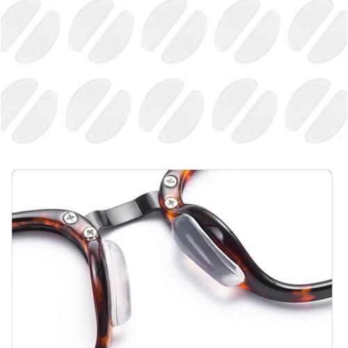 10 Pair Glasses Nose Pads Adhesive Silicone Nose Pads Non-slip White Thin Nosepads for Glasses Eyeglasses Sunglasses