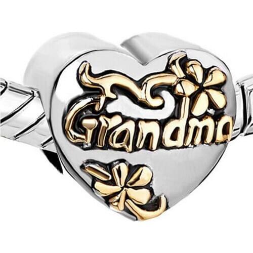 10pcs / Lot Fashion Heart Gold Alloy metal Big hole Beads Fit European Charms Bracelet DIY Jewelry Gift REB27