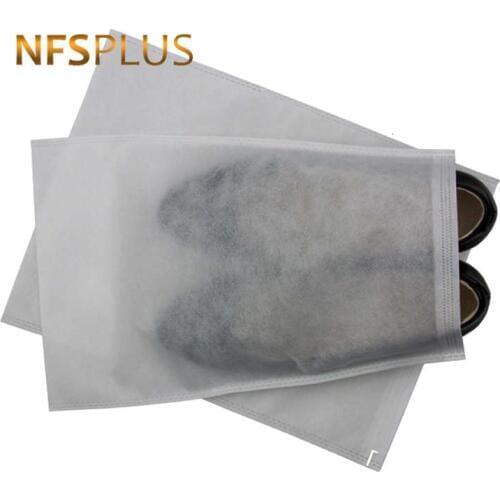 10PCS/LOT Shoes Dustproof Storage Bags 25x38cm Solid White Under Bed Underbed Storage Protective Carry Bag For Home and Travel