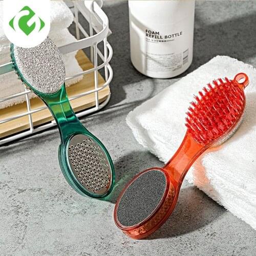 Four-in-one matte metal file pumice scrub paper exfoliating dead skin cuticle pedicure clean foot brush Grinding Feet Skin Care