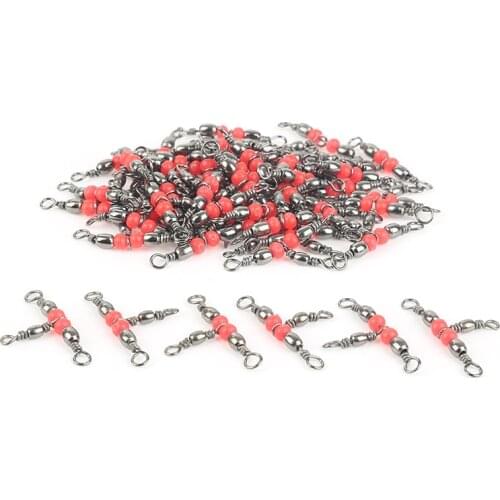 50pcs Mini Fishing Connector Carbon Steel Rust Corrosion Resistance 360 degree Rotation Protect Fishing Line Accessories #ND