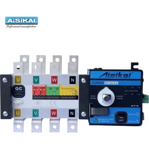 AISIKAI 160A 4P ATS controller dual power automatic transfer switch parts 220V 380V electric diesel generator panel board 3phase