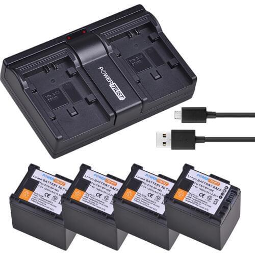 4x 1800mAh BP-820 BP820 BP 820 Battery and Fast Dual Charger for Canon VIXIA HF G30, XA20, XA25, XA30, HFG21, HFG30,HFG40,HFM30