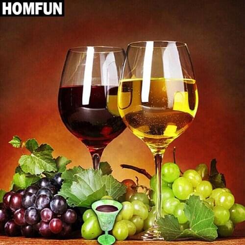 HOMFUN Full Square/Round Drill 5D DIY Diamond Painting "Grape wine" Embroidery Cross Stitch 5D Home Decor Gift A06159