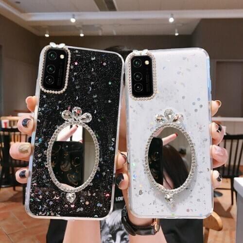 Diamond Case for Samsung A51 A71 A70 A50 A81 A91 A20 A30 A10 A80 S20 Ultra S10 S9 S8 Note 10 9 8 Plus Lite Mirror Silicone Case
