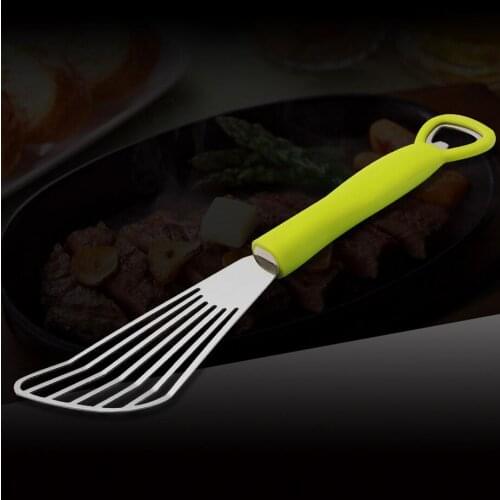 Free Shipping Fish Turner Spatula, BBQ Turner with Bottle Opener,Slotted Blade, Comfortable Handle-Perfect for Grilling(321)