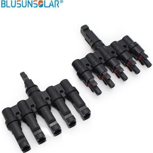 Blusunsolar 10 Pair Solar Panel Solar 5 To 1 T Branch Solar Panel Connector Cable Coupler Combiner Solar Panel Cable Connectors