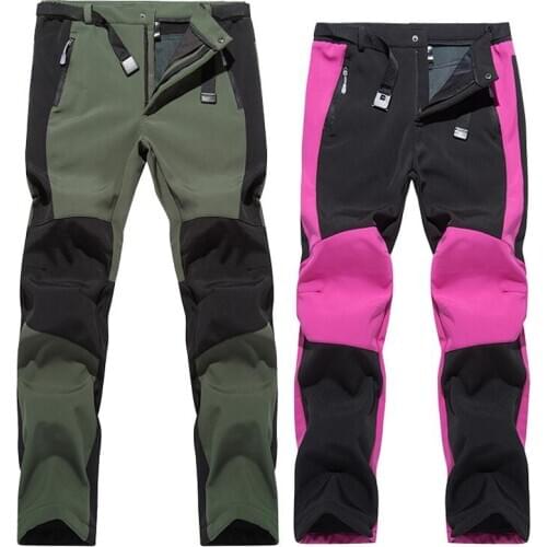 Mountaineering Trousers Winter Soft Shell Pants Windproof Waterproof Velvet Thicken Sport tactical Trekking Camping Hiking Pants