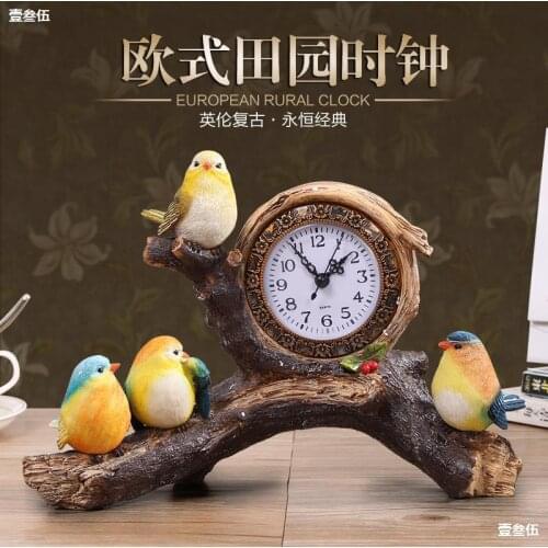 Clock decoration desk clock Bird Clock living room quiet bedside bedroom creative ornaments home fashion personality clock