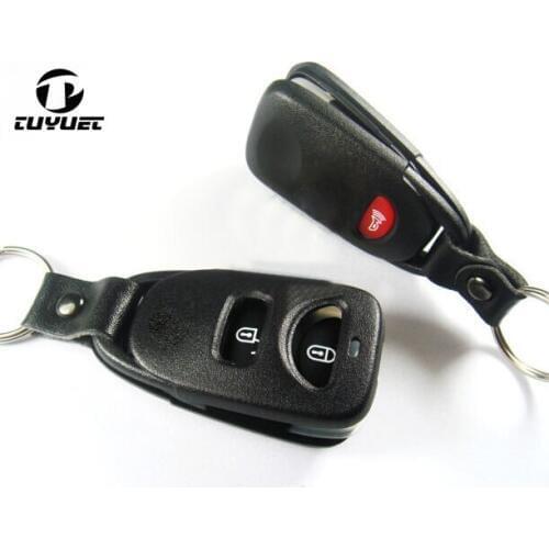 Tuyuet Replacement Car key Blanks Case For Hyundai for Kia 2+1 Red Buttons Remote Key Shell without Battery Clamp