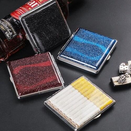 1pcs Shiny Clear Plastic Cigarette Case Portable Pocket Cigarettes Storage Lightweight Cigarette Box Container Smoke Accessories