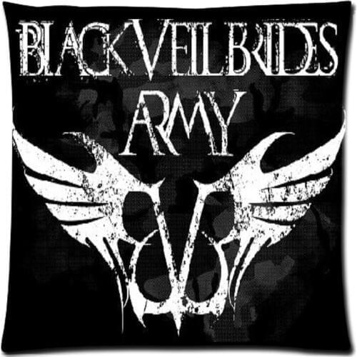 Black Veil Brides Two Side Printed Square Polyester Cushion Cover Decorative Sofa Cushion Pillowcase Throw Pillow Cover 18"x18"