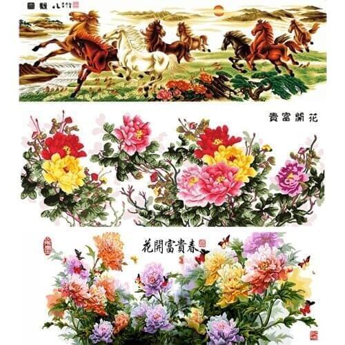 DIY Paints By Numbers Flowers Birds Fish 60x150cm Art Pictures Coloring Decorative Canvas Wall Artcraft Oil Painting By Number