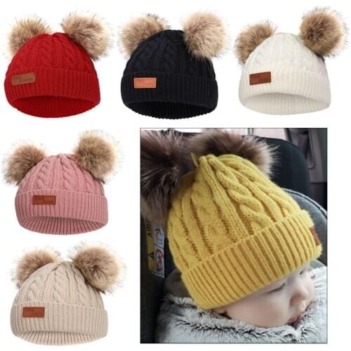Baby Knit Hat Winter Wool Infant Toddler Kid Headwear Crochet Beanie Cap