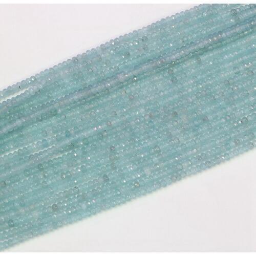 Sky blue natural stone chalcedony jades 2x4mm fashion faceted abacus diy jewelry making loose beads 15 inches B584