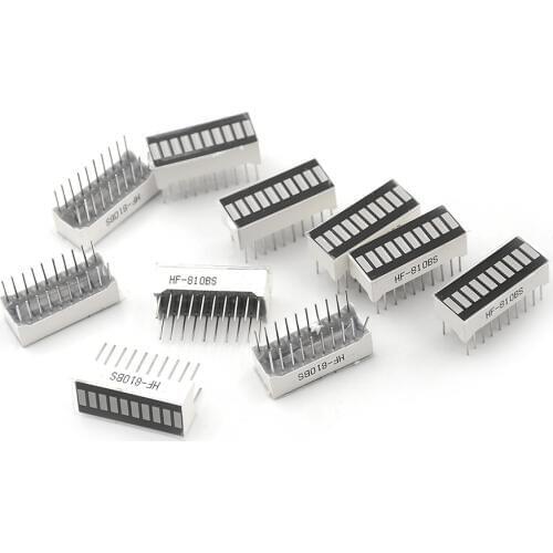 10pcs/lot Graph Display Ultra Bright Red 10 Segment Digital Tube Smart Electronics LED Bar