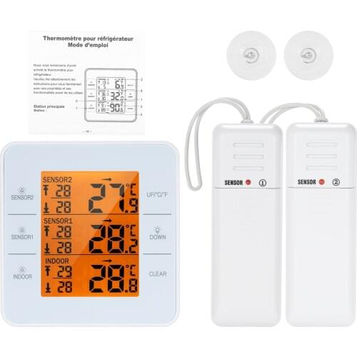 Temperature Meter Temperature Detector Refrigerator Thermometer Temperature Gauge Meter LCD Display for House Office Hotel