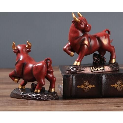 Chinese Creative Resin Cow Decorations Opened and Moved To New Home Living Room TV Cabinet Wine Cabinet Office Home Decoration