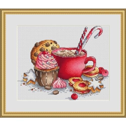 Red Christmas Cup 30-26 Counted Cross Stitch 11CT 14CT 18CT DIY Chinese Cross Stitch Kits Embroidery Needlework Sets