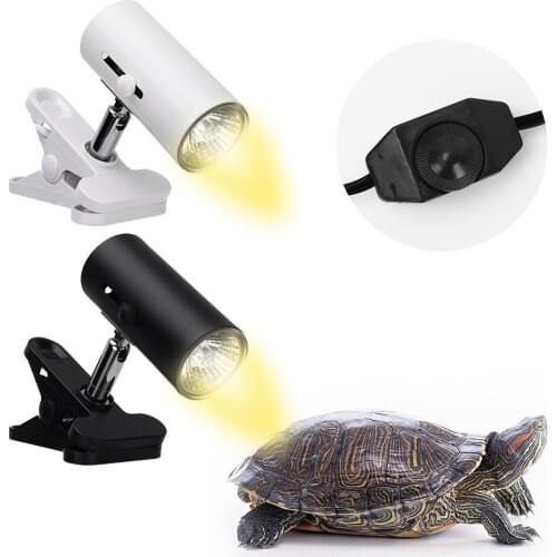 90-240V Reptile lamp Clip-on Lampshade With Bulb Turtle Lizard Crawl Pet Basking Heating Lamp