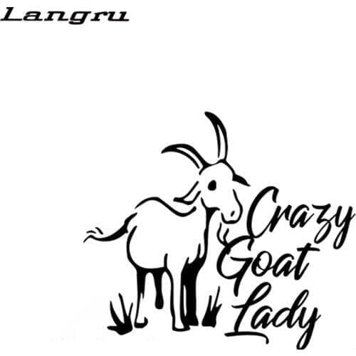 Langru Crazy Goat Lady Goats Kids Window Bumper Car Decor Novelty Drift Vinyl Decal Stickers Jdm