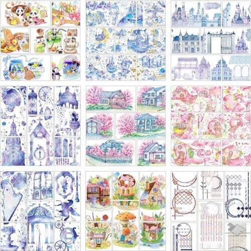 Fairy Castle Collection PET Tape for Card Making Bullet Journal DIY Scrapbooking Decorative Sticker