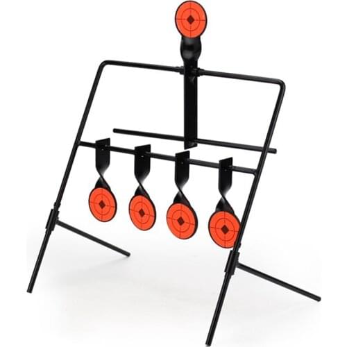 Steel Shooting Resetting Target Metal Stand Heavy Duty Hunting 5 Targets with 10pcs Target Stickers