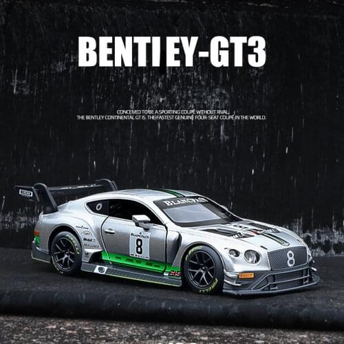 1:32 Bentleys Continental GT3 Alloy Racing Car Model Diecast & Toy Vehicles Metal Car Model Simulation Collection Childrens Gift