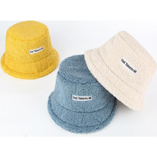 Fashion Lamb Winter Bucket Hat For Women Thicken Warm Panama Outdoor Sports Fishing Sun Hat Female Sunscreen Fishermen Sunhat