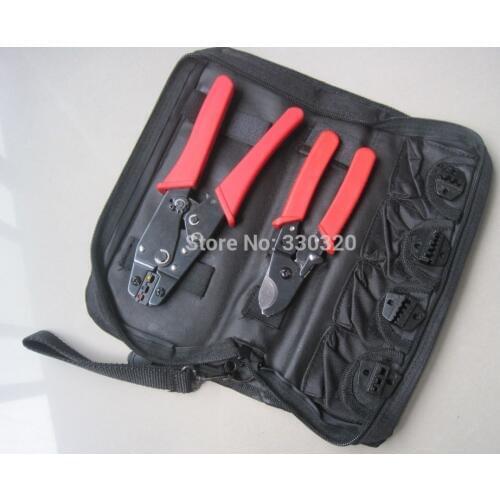 Hand Crimping Tool Set crimping tool kit with cable cutter & 4 replaceable die sets HS-K02C