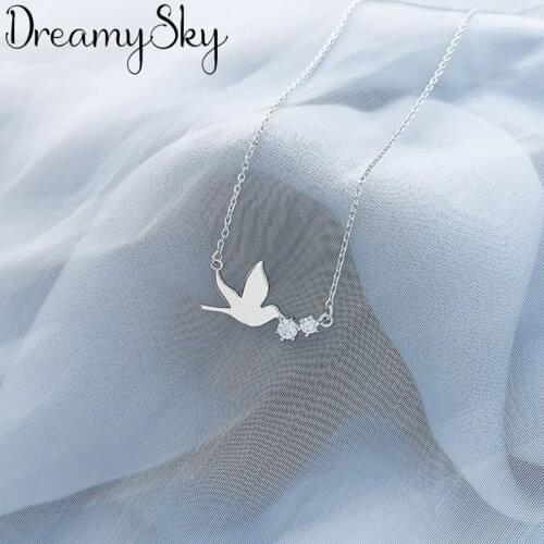 Korean New Charm Crystal Swallow Necklaces Pendants For Women Statement Jewelry Choker Necklaces Bijoux Kolye