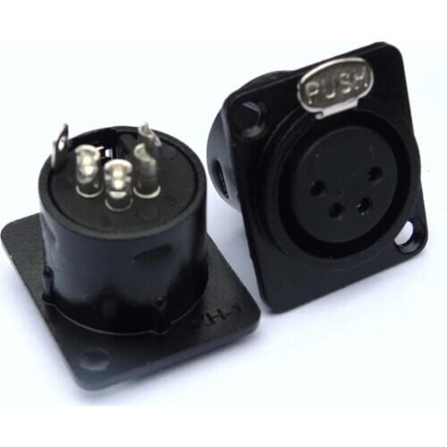 Wholesale high quailty 100pcs / lot XLR 4-Pin Female Chassis Panel Socket Connector,XF4