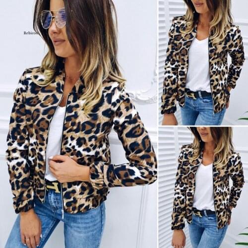 Autumn Leisure Comfort Women Ladies Leopard Printed Jackets Autumn Warm Female Zipper Stitch Trendy Girls Jacket