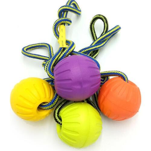 Floating Water Pet Toys Bite Rubber Puppy Funny Training Ball Chew Toy Play Fetch Solid Rope Four Colors Optional Dog Toy Plush