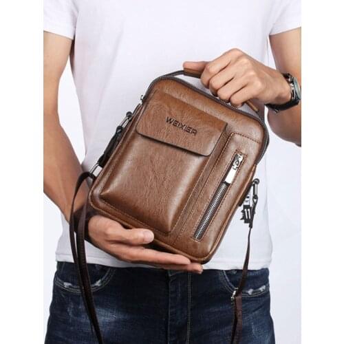 Casual Men Shoulder Bag Vintage Cross body Bags High Quality Male Bag PU Leather Handbag Capacity Men Messenger Bags Tote Bag