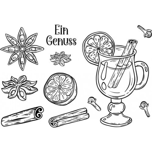 Lemon tea with German Words Transparent Clear Silicone Stamp/Seal for DIY scrapbook/photo album Decorative clear stamp ST0895