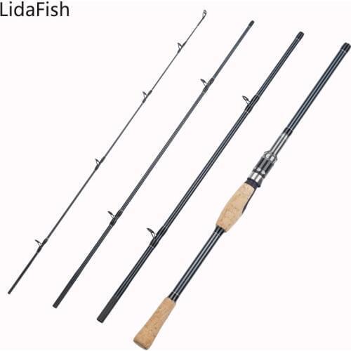 2.1m 2.4m 2.7m M Power 4 section casting spinning fishing rod Carbon Rod travel ultra light lure Carp Fishing