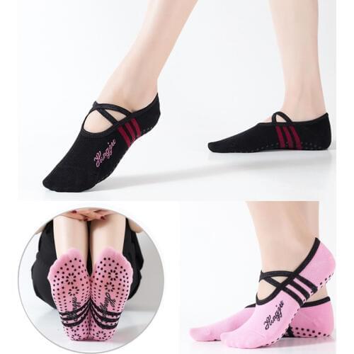 Round Toe Sport Socks Anti-friction Slipper Women Sports Yoga Socks Anti Slip Lady Damping Bandage Pilates Ballet Dance Socks