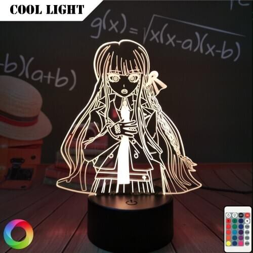 Danganronpa Led Night Light Kyoko Kirigiri Lamp for Bedroom Decoration Child Gift Danganronpa Acrylic 3d Lamp Kyoko Kirigiri