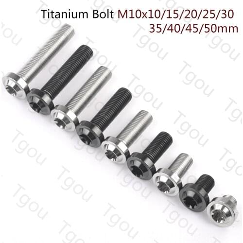 Tgou Titanium Bolt M10x10/15/20/25/30/35/40/45/50mm 1.25 Pitch T50 Torx Motorcycle Screws