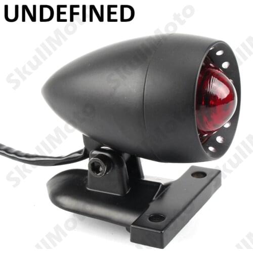 Motorcycle Black Red Glass Lens Vintage Bullet Tail Brake License Plate Light For Harley Dyna Electra Glide UNDEFINED