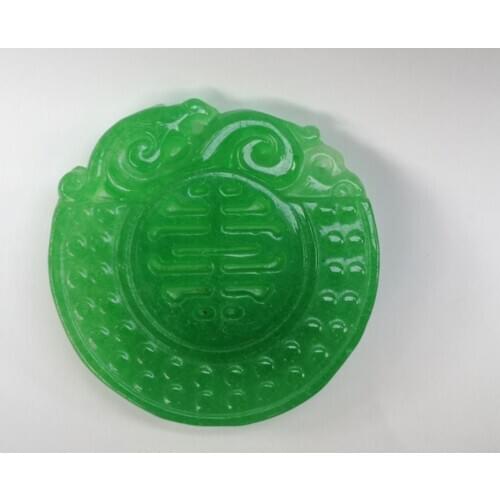 YIZHU CULTUER ART Beautiful China Jadeite Jade Carving Happy Buddha Necklace Pendant Decoration