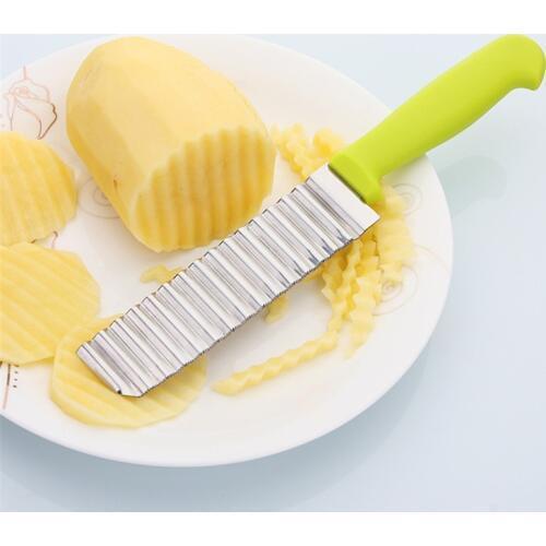 1PC New Stainless Steel Wave Knife Potato Cutting Corrugated Knife Fries Chips Cutter Slicer Cooking Tools