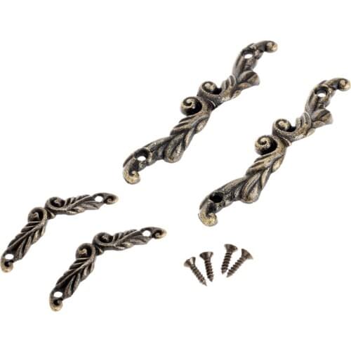 10Pcs/lot Mini Handles Antique Bronze Jewelry Gift Box Cupboard Cabinet Pulls Drawer Knobs Decorative 45mm/75mm Alloy screws